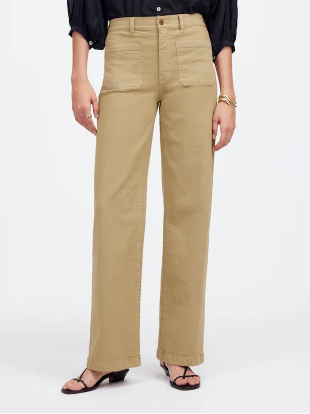 Madewell The Emmett Wide-Leg Pant: Patch Pocket Edition heritage khaki Sz 28 NWT